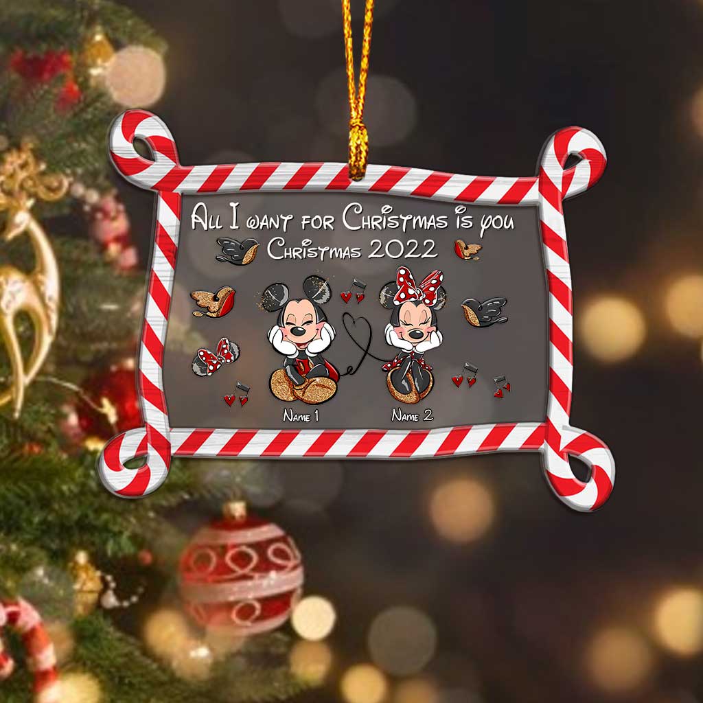 All I Want For Christmas Is You - Personalized Christmas Mouse Layers Mix Ornament