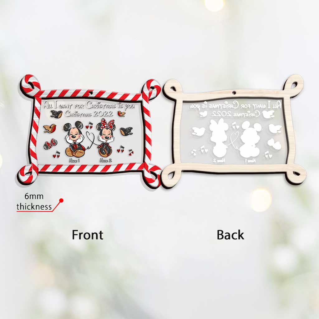 All I Want For Christmas Is You - Personalized Christmas Mouse Layers Mix Ornament