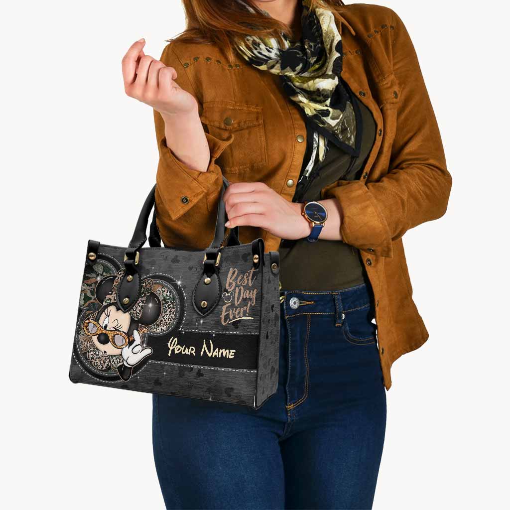 Best Day Ever Mouse Ears - Personalized Leather Handbag