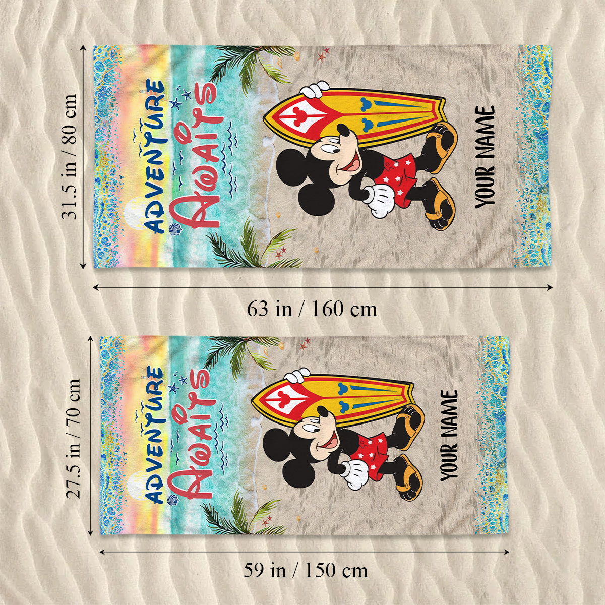 Summer Is Calling - Personalized Mouse Beach Towel