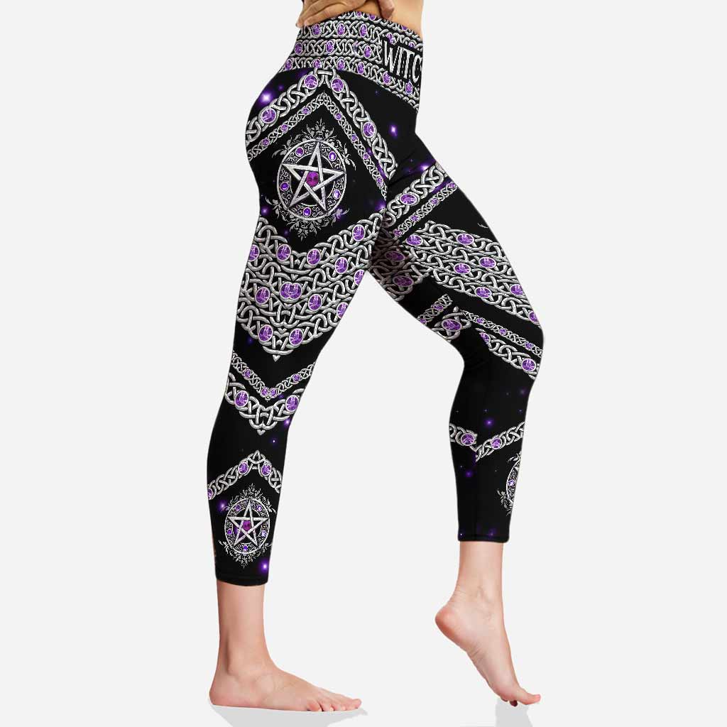 Witch Please Purple Pentagram Leggings