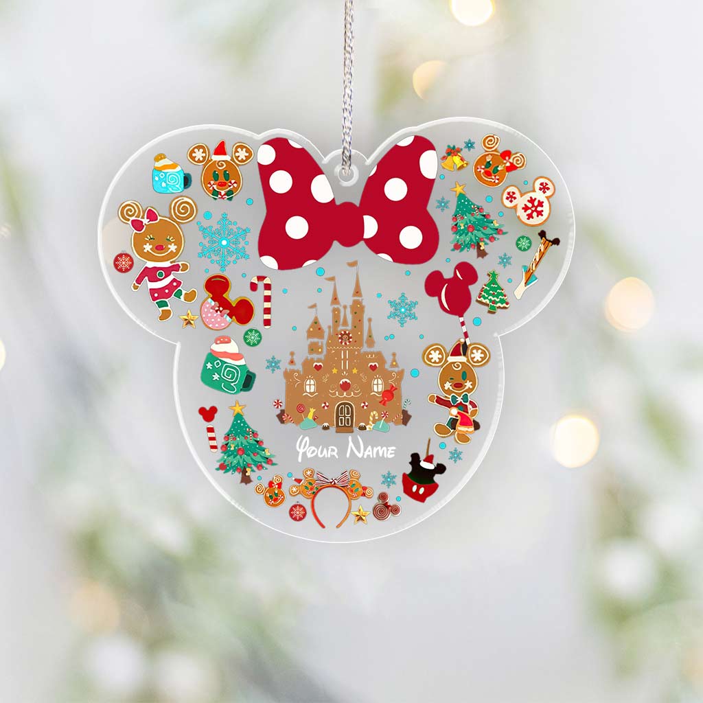 Merry Christmas - Personalized Christmas Mouse Transparent Ornament