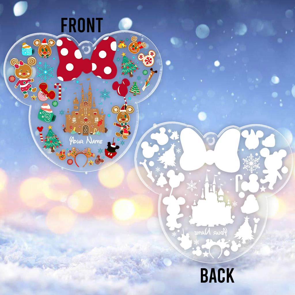 Merry Christmas - Personalized Christmas Mouse Transparent Ornament