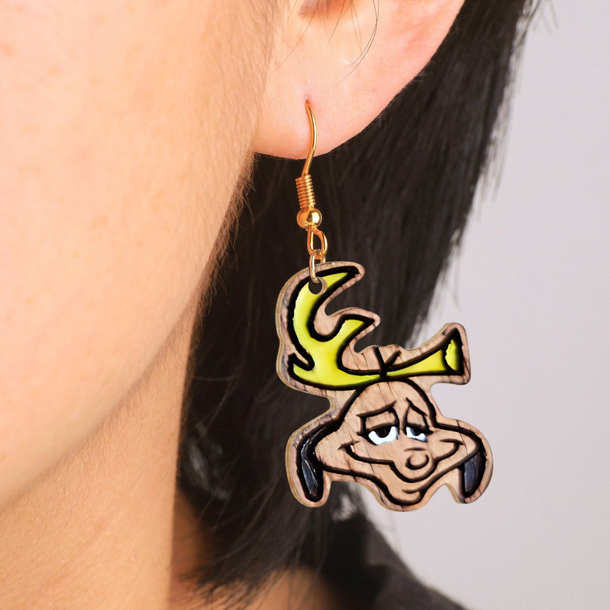 Merry Christmas - Personalized Stole Christmas Wooden Earrings