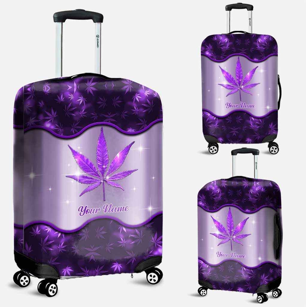Get High Purple - Personalized Weed Leather Handbag & Luggage Cover