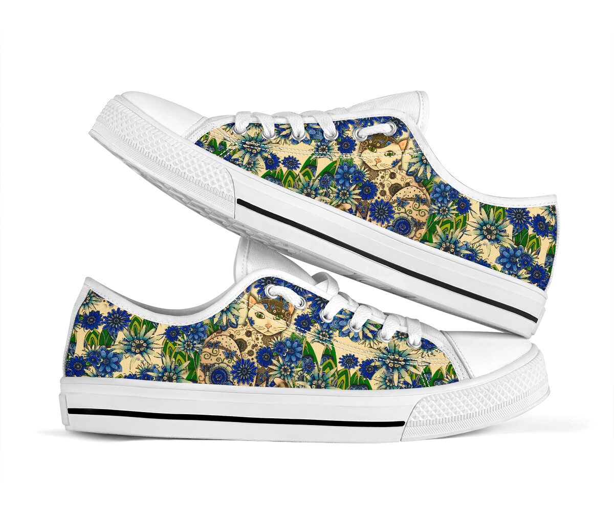 Cat Flower Cat Low Top Shoes 0622
