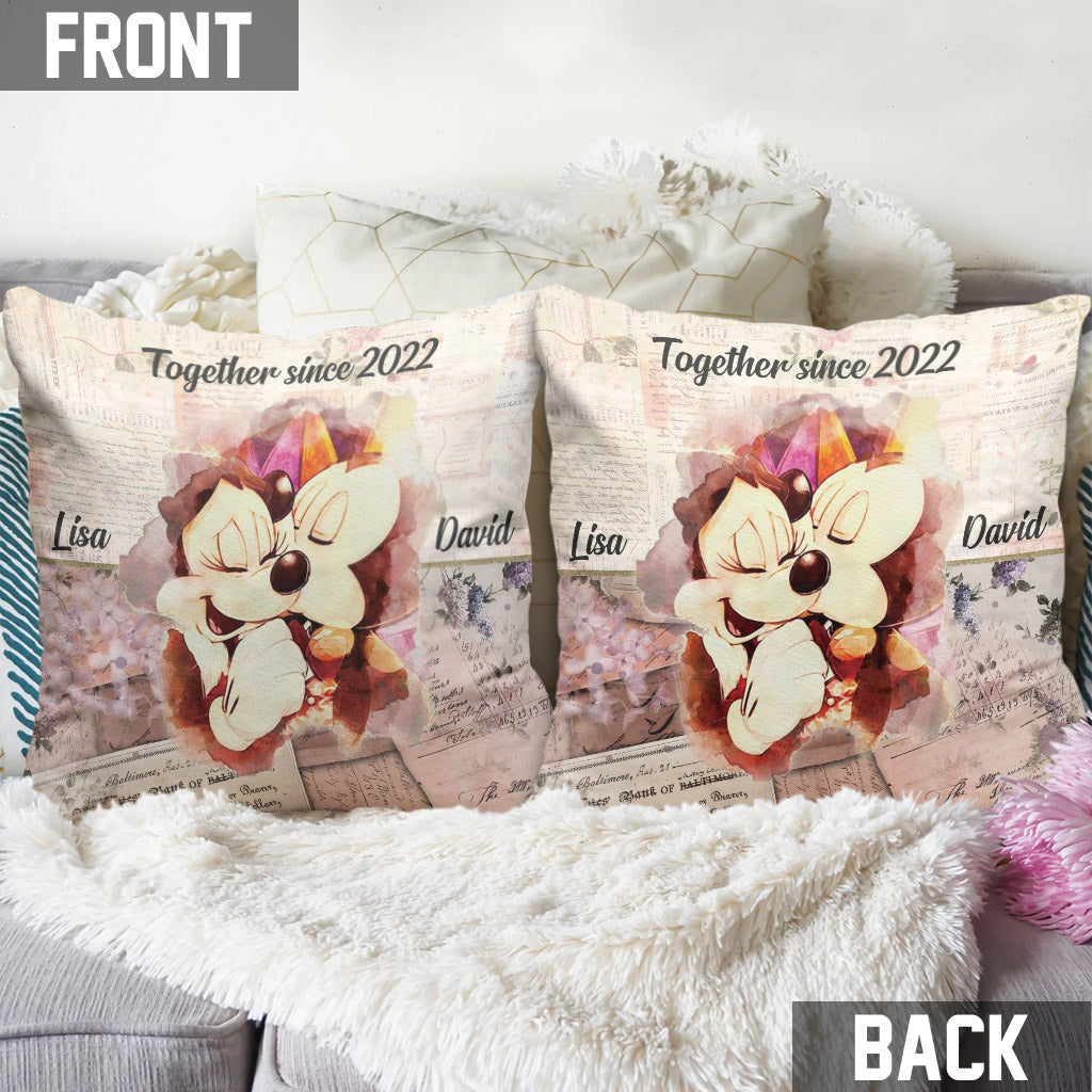 Together Since - Personalized Couple Mouse Throw Pillow