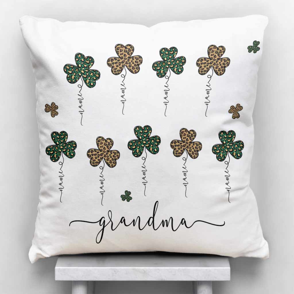 Mom Grandma St. Patrick's Day Irish Shamrock - Personalized Throw Pillow