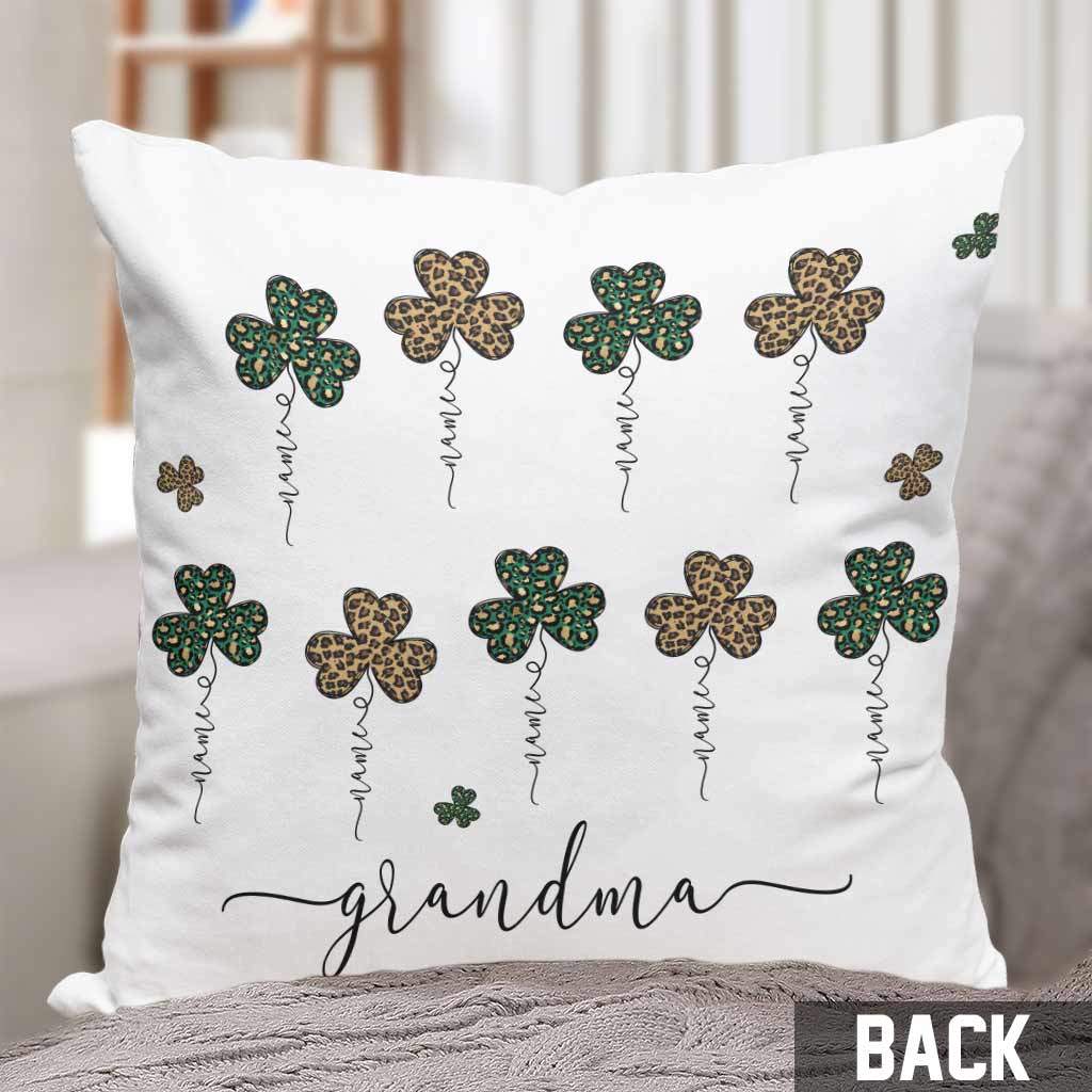 Mom Grandma St. Patrick's Day Irish Shamrock - Personalized Throw Pillow
