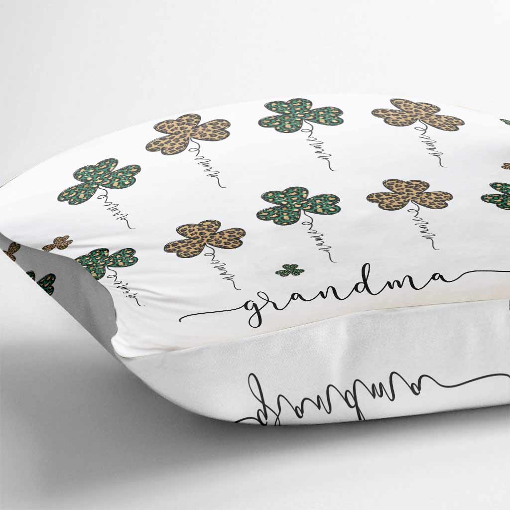 Mom Grandma St. Patrick's Day Irish Shamrock - Personalized Throw Pillow