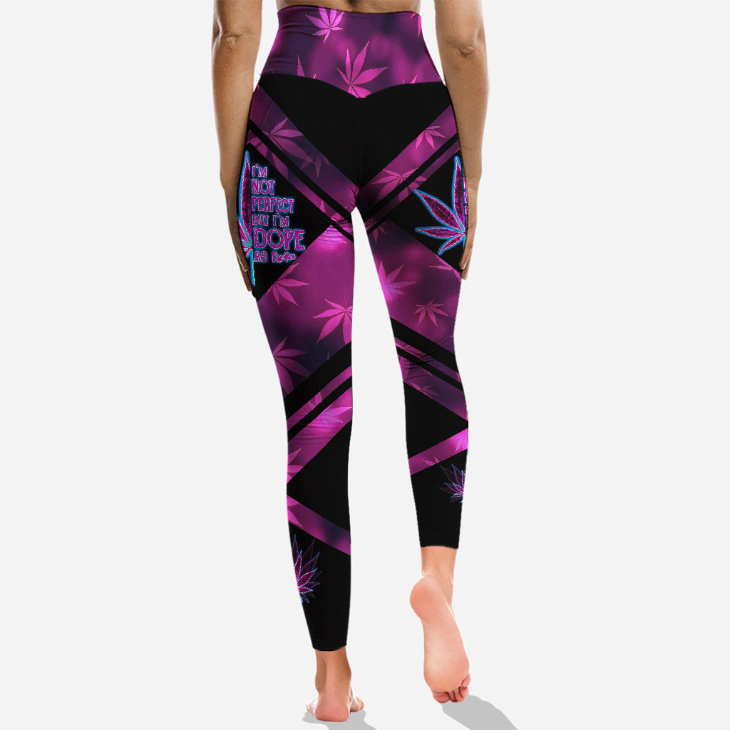 I'm Not Perfect But I'm Dope - Personalized Weed Hoodie and Leggings