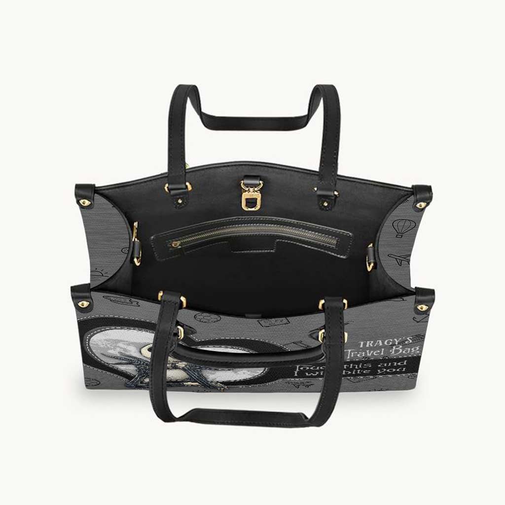 Touch This And I Will Bite You - Personalized Travelling Leather Handbag