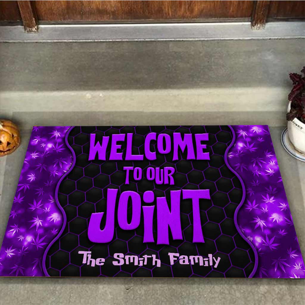 Welcome To Our Joint - Personalized Weed Doormat