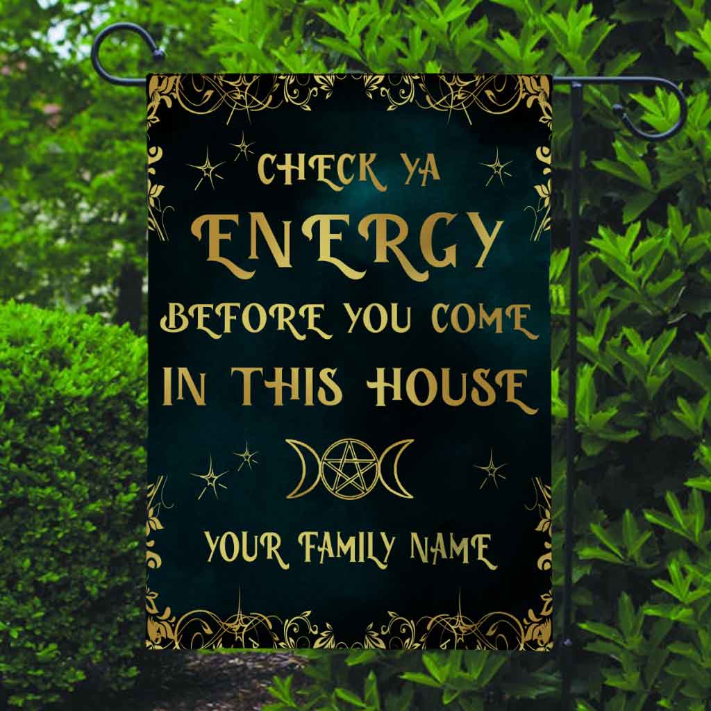 Check Ya Energy - Witch Personalized Garden Flag