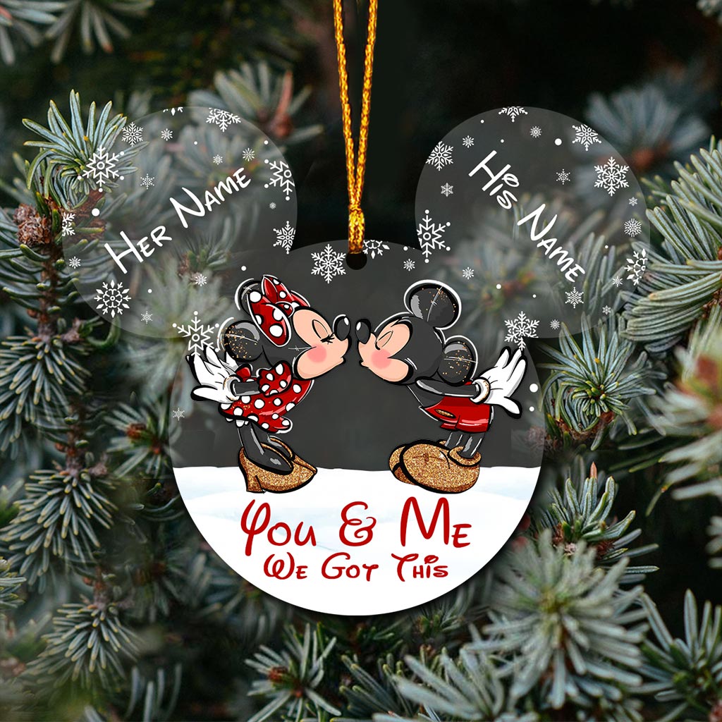 You & Me - Personalized Christmas Mouse Transparent Ornament