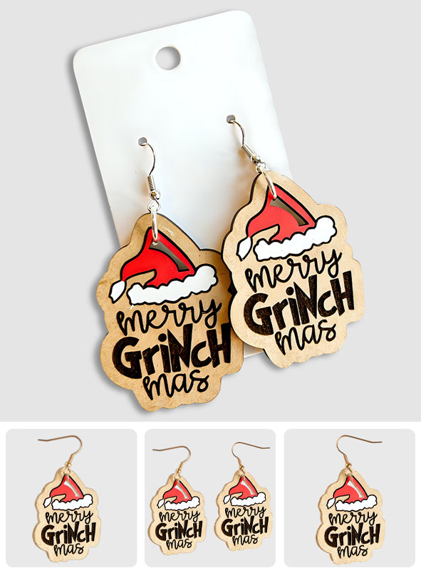 Merry Christmas - Stole Christmas Wooden Earrings