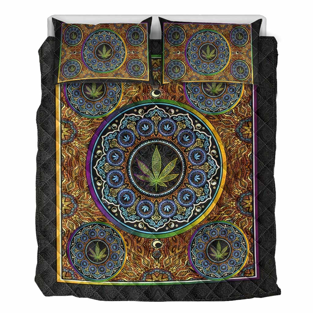 Mandala Leaf Get High - Weed Quilt Set