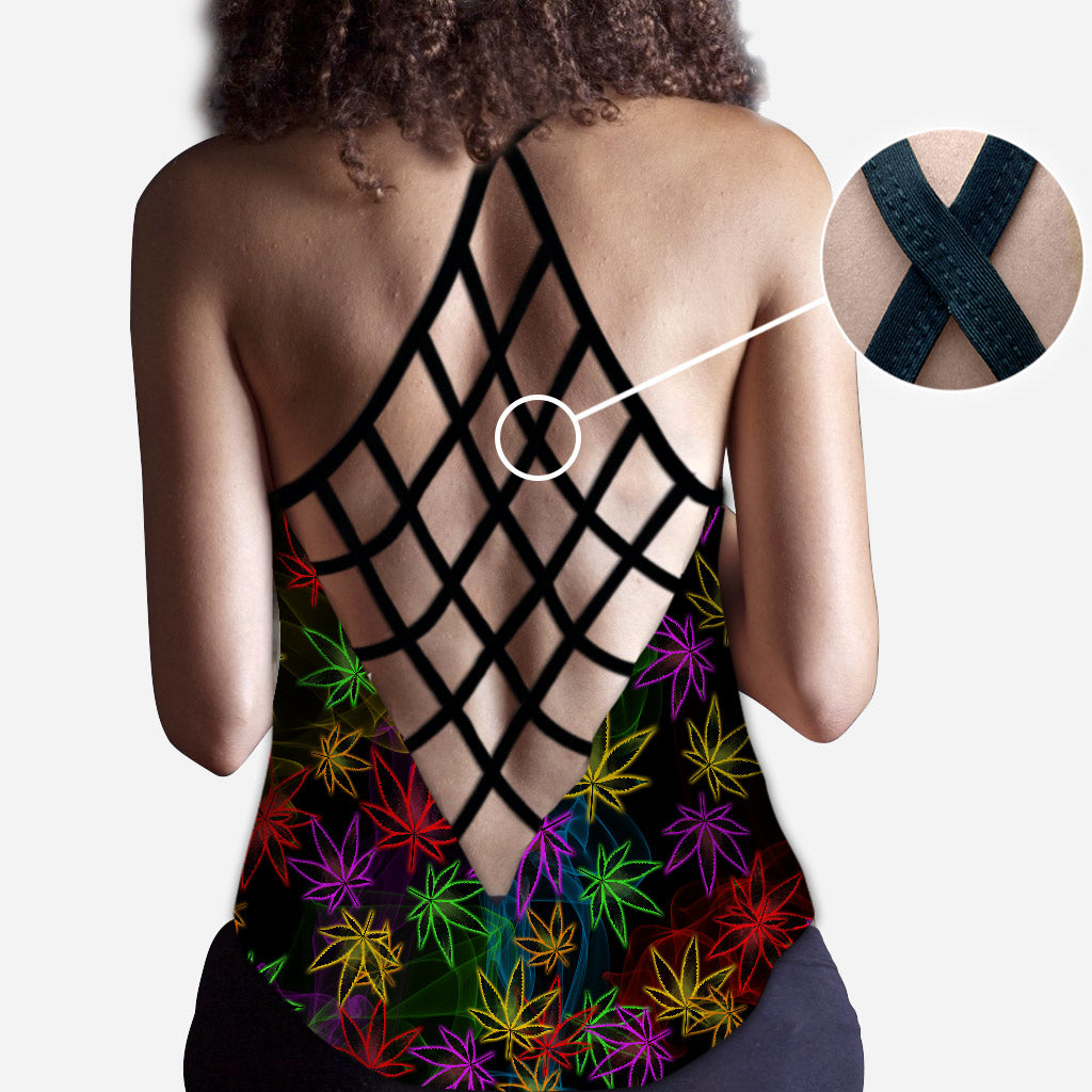 Stoned To The Bone - Personalized Weed Cross Tank Top and Leggings