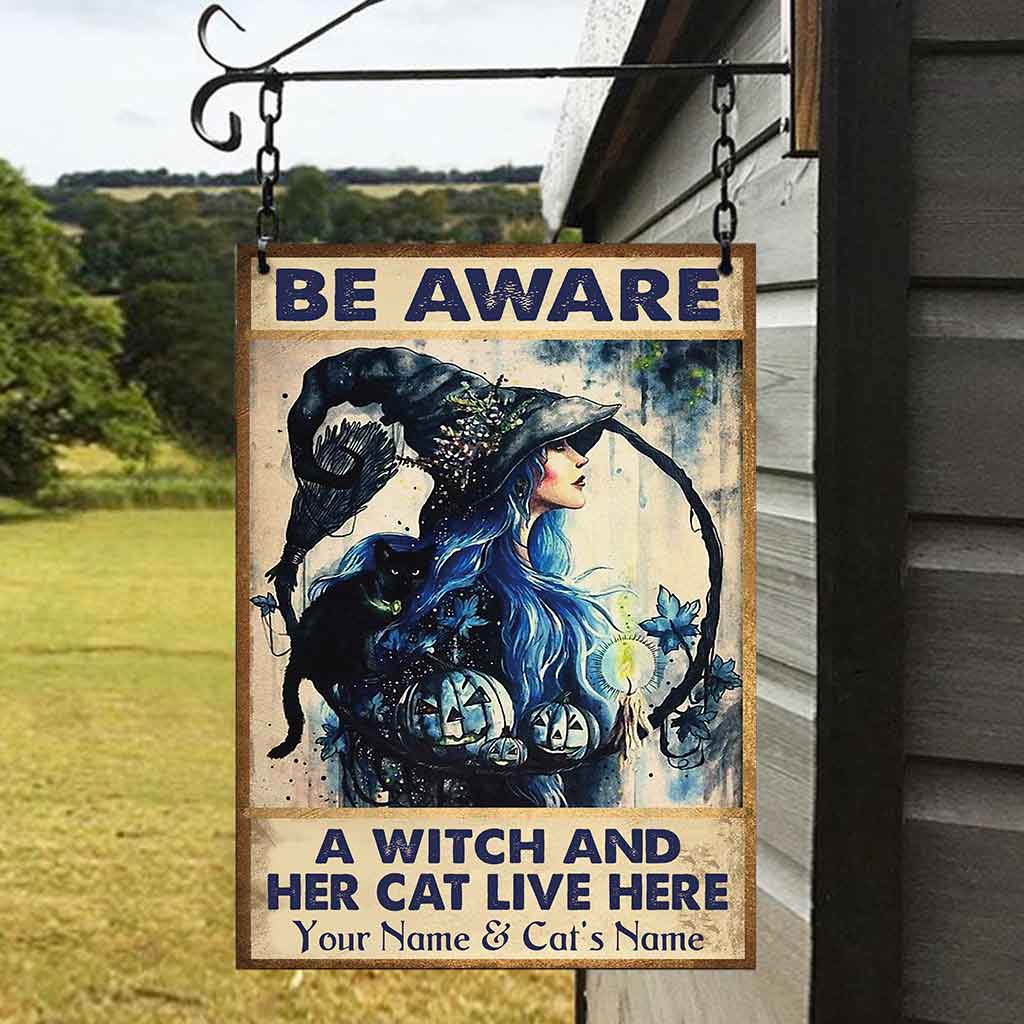 Be Aware - Witch Personalized Rectangle Metal Sign
