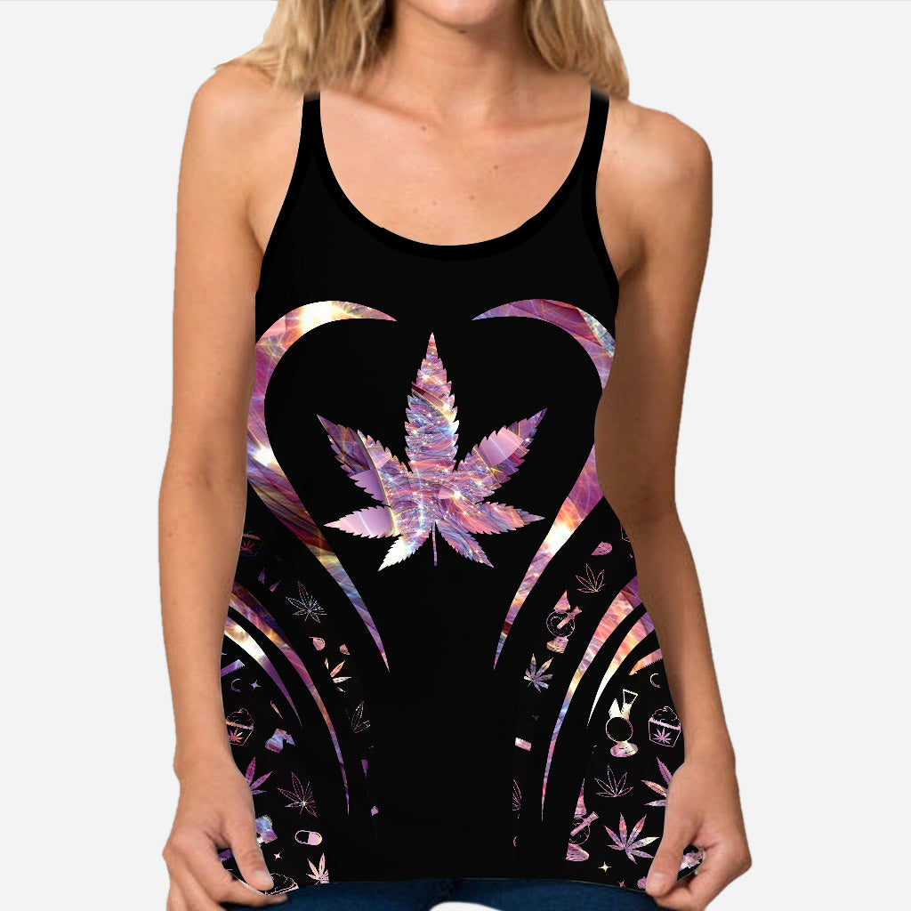 Pretty Little Pothead Weed - Cross Tank Top and Leggings