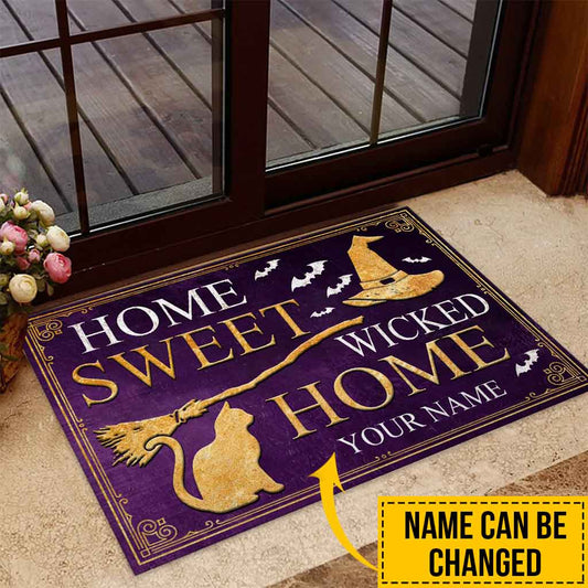 Home Sweet Wicked Home Halloween - Witch Personalized Doormat