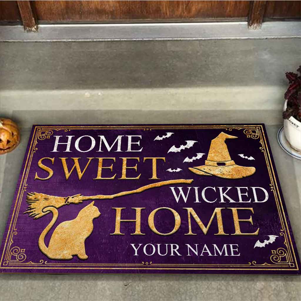 Home Sweet Wicked Home Halloween - Witch Personalized Doormat