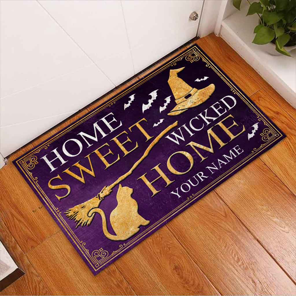 Home Sweet Wicked Home Halloween - Witch Personalized Doormat