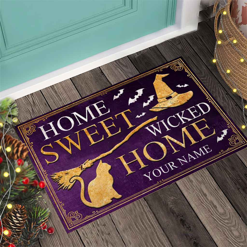 Home Sweet Wicked Home Halloween - Witch Personalized Doormat
