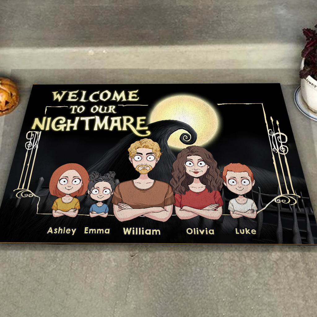 Welcome To Our Nightmare - Personalized Nightmare Doormat