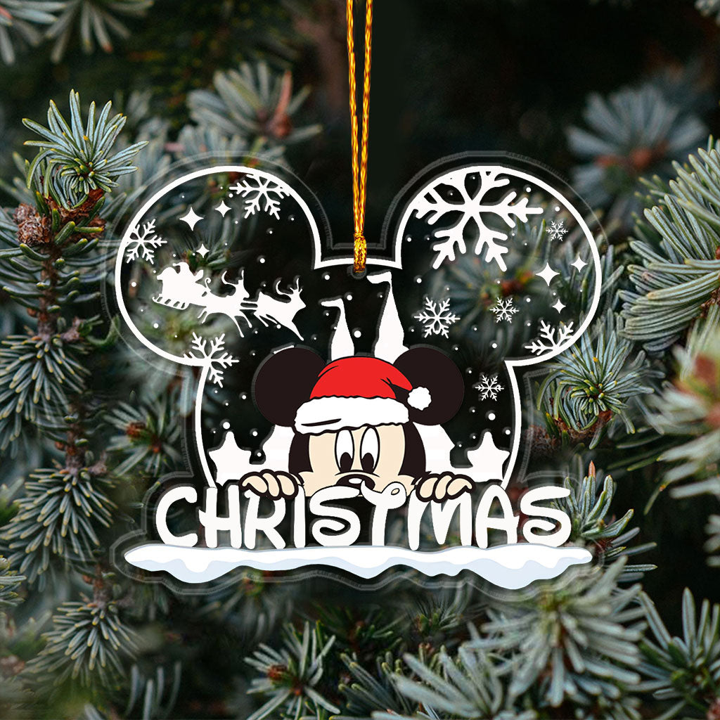 Christmas Mouse Ear - Personalized Transparent Ornament