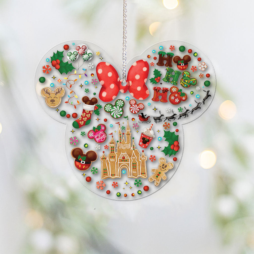 Christmas Magic Kingdom Ho Ho Ho - Mouse Transparent Ornament