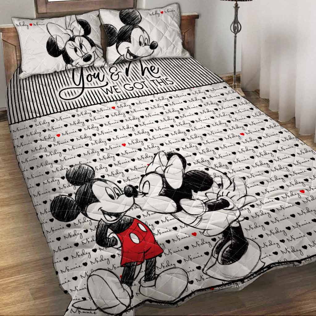 You And Me We Got This - Personalized Mouse Quilt Set