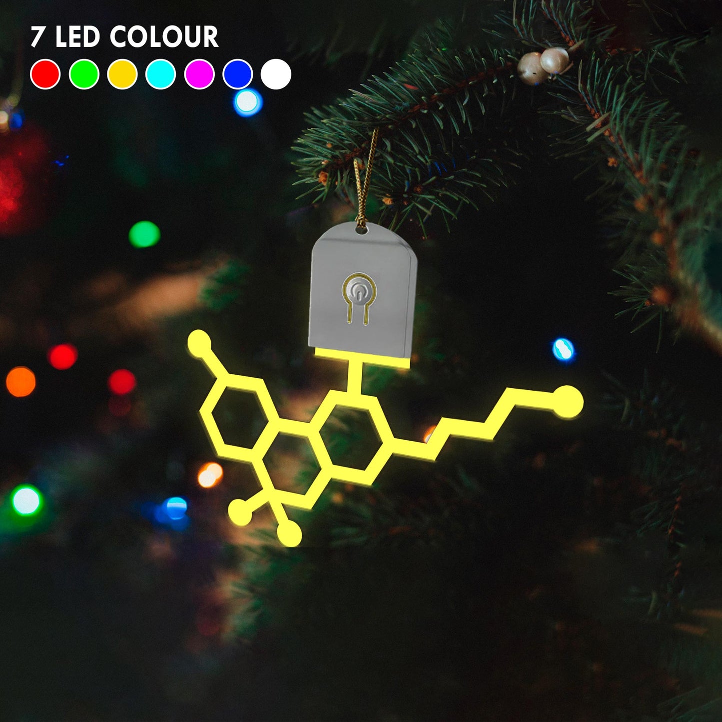 THC Molecule - Christmas Weed Shaped Led Acrylic Ornament