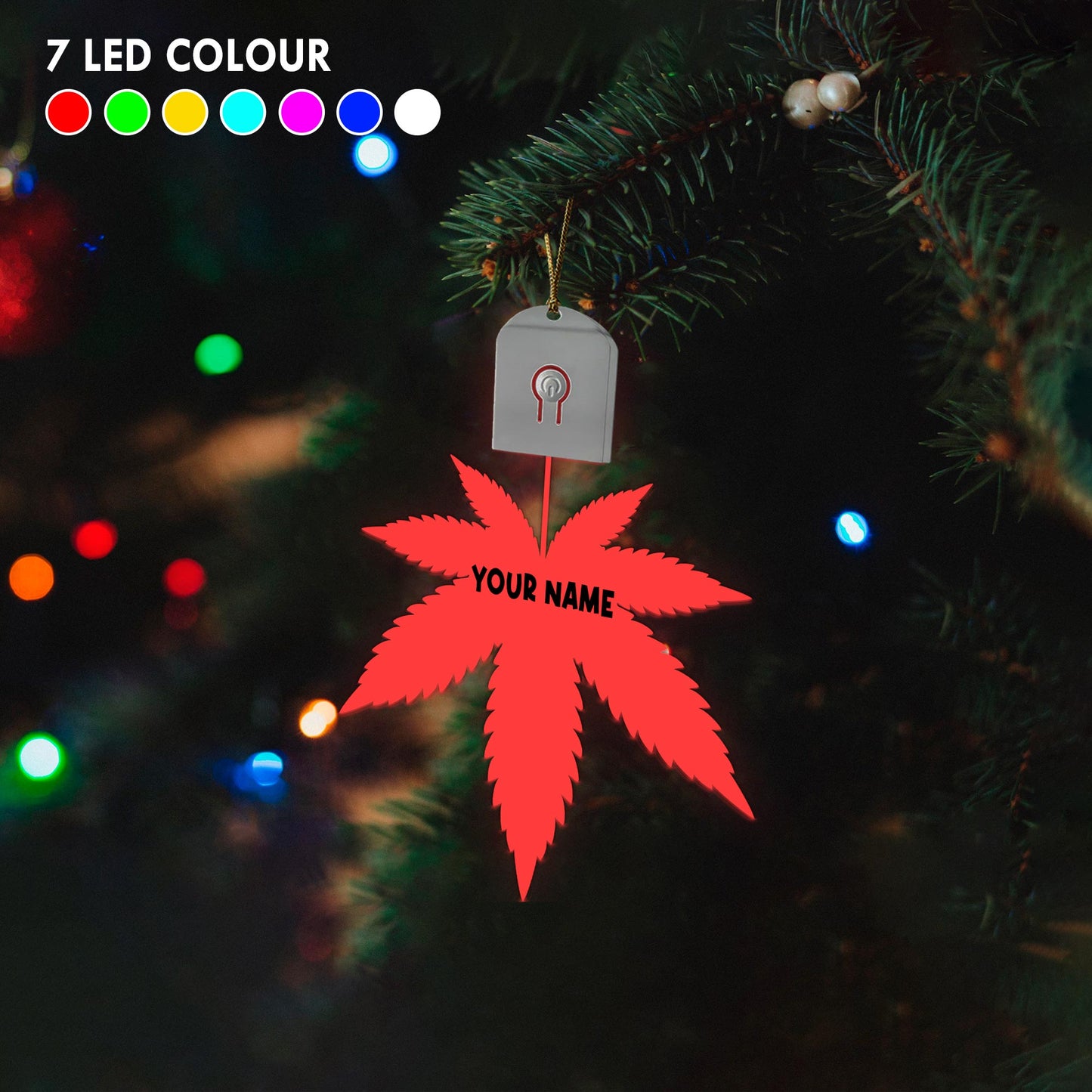 Dope Soul - Personalized Christmas Weed Shaped Led Acrylic Ornament