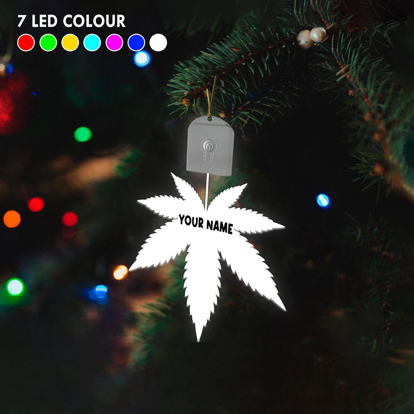 Dope Soul - Personalized Christmas Weed Shaped Led Acrylic Ornament