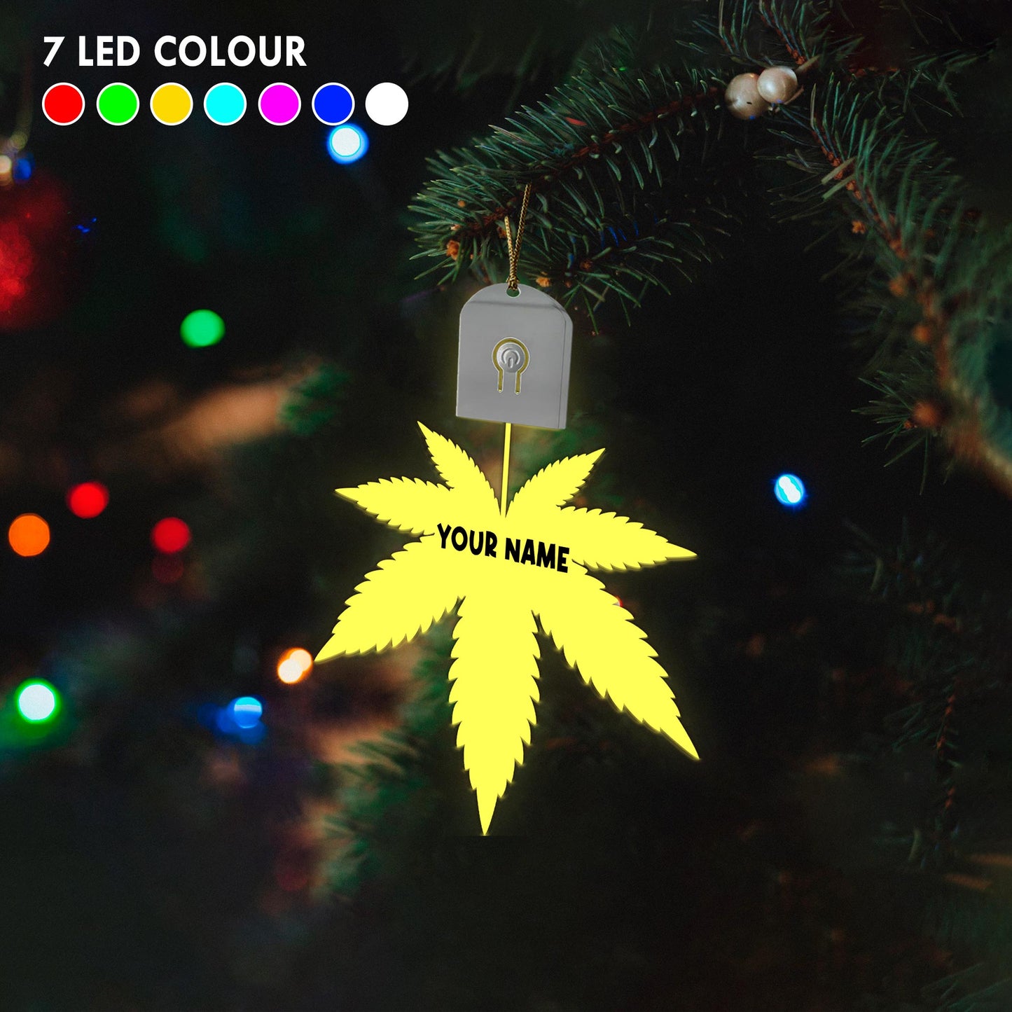 Dope Soul - Personalized Christmas Weed Shaped Led Acrylic Ornament