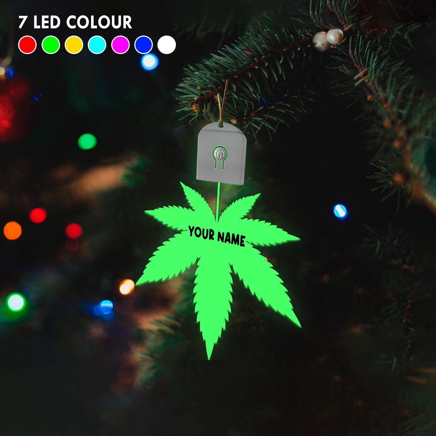 Dope Soul - Personalized Christmas Weed Shaped Led Acrylic Ornament