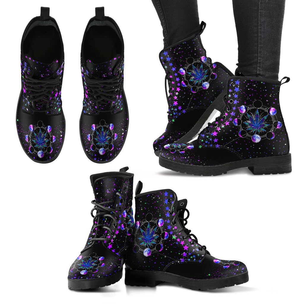 Moon Phases 420 - Weed Leather Boots 0622