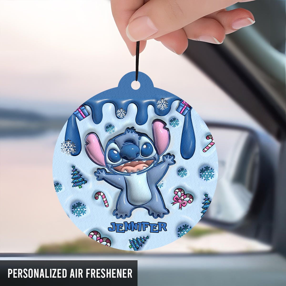 Merry Christmas - Personalized Ohana Circle Air Freshener