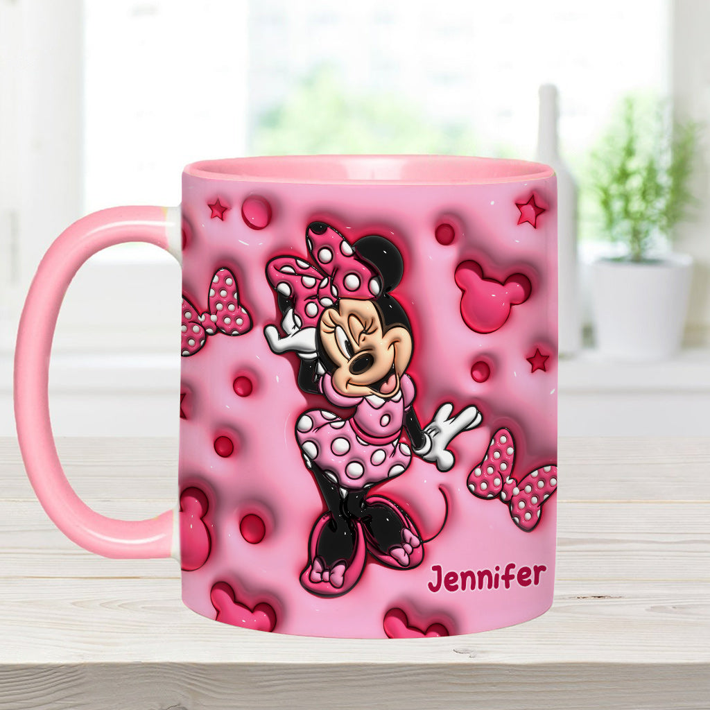 Cute Mouse Custom Name - Personalized Mouse Accent Mug