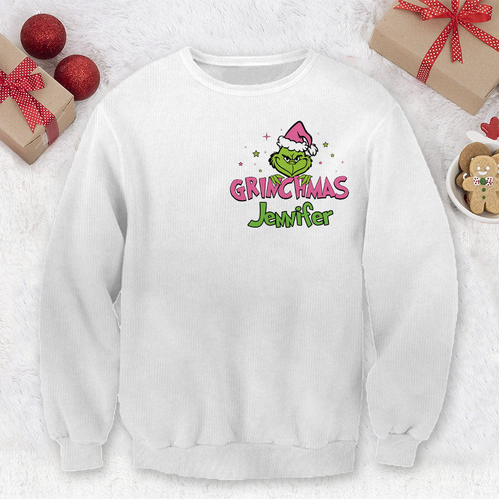 Grinchy On The Inside - Personalized Stole Christmas Ugly Sweater