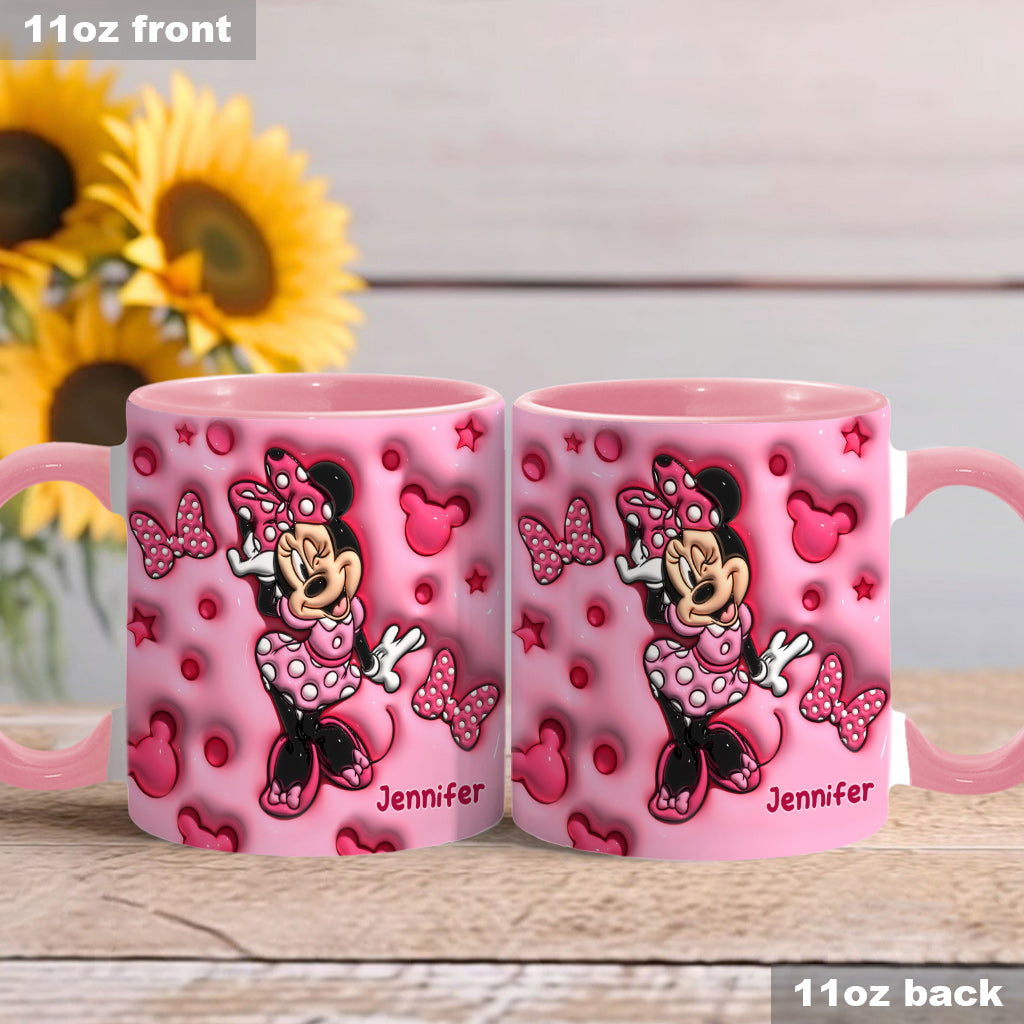 Cute Mouse Custom Name - Personalized Mouse Accent Mug