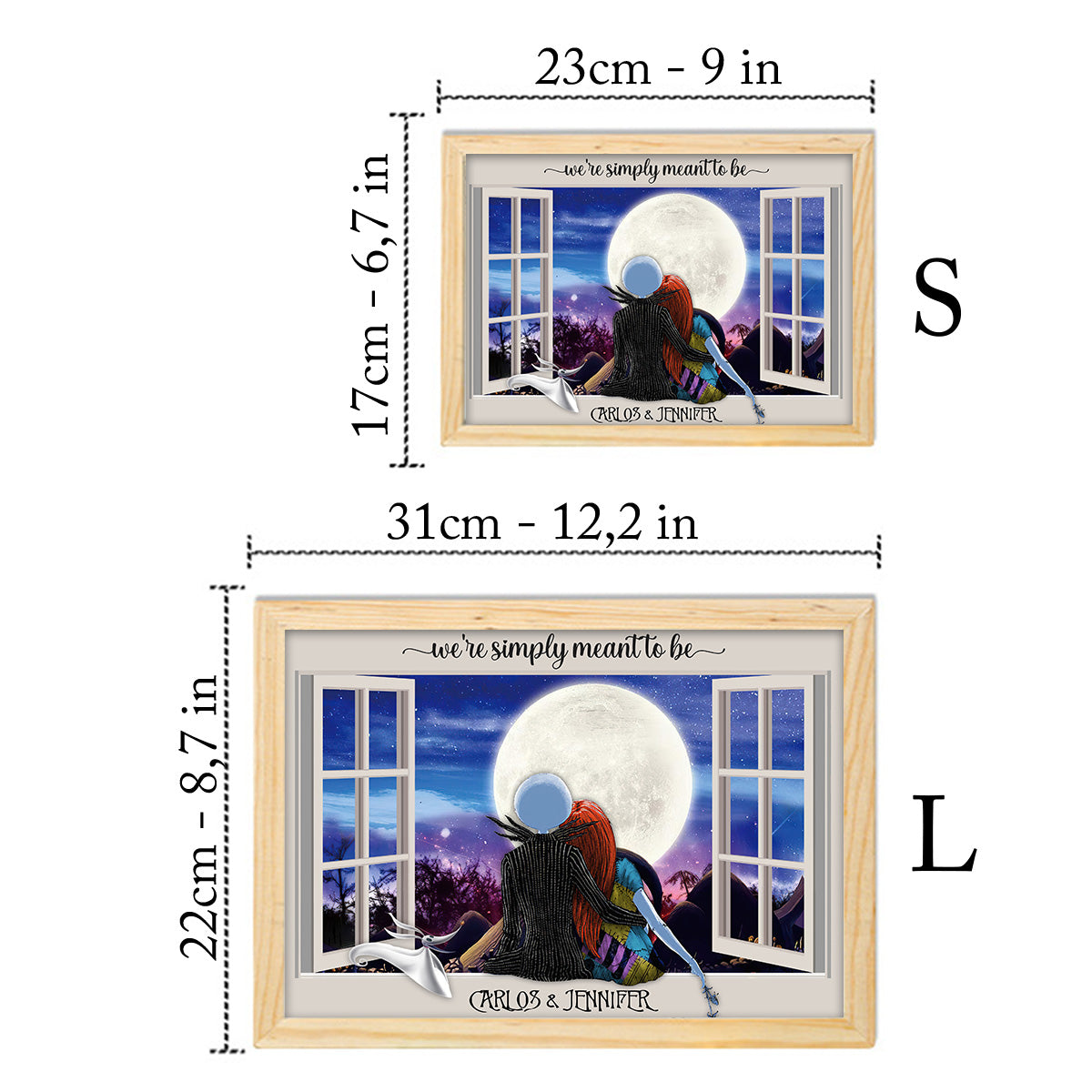 We're Simply Meant To Be Nightmare Couple - Personalized Nightmare Light Photo Frame