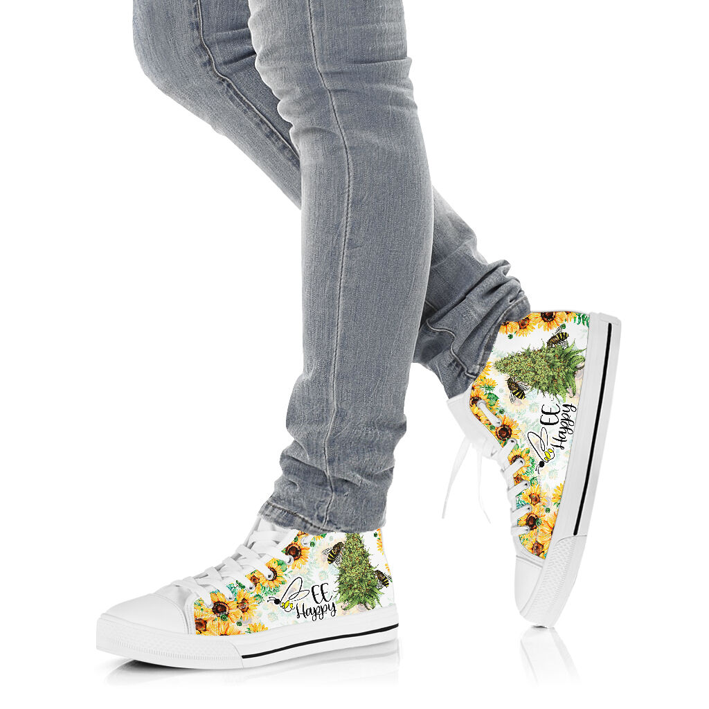 Bee Happy - Weed High Top Shoes 0822