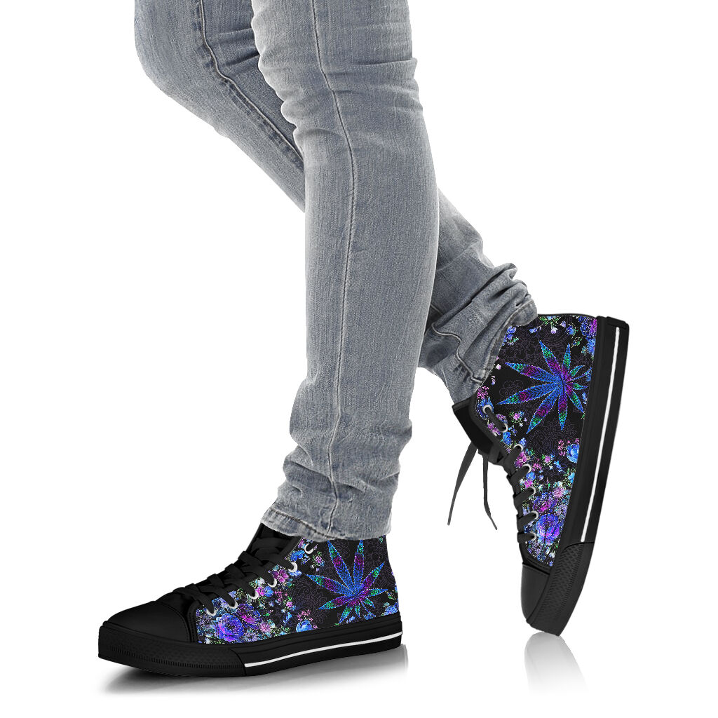 Floral Pattern - Weed High Top Shoes 0822