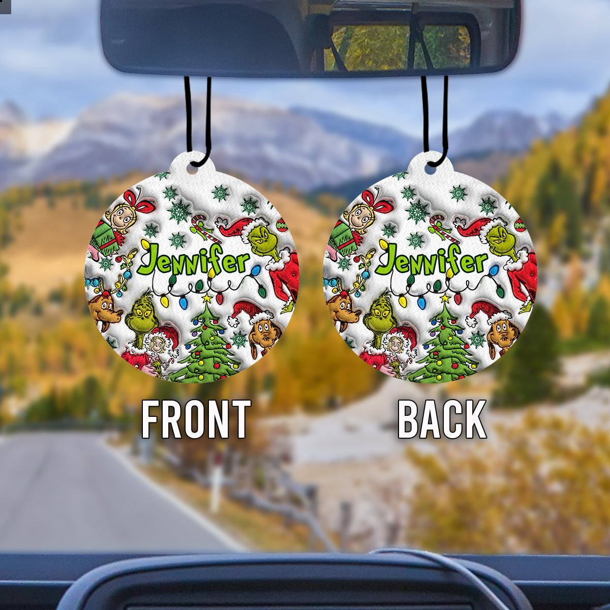Merry Christmas - Personalized Stole Christmas Circle Air Freshener