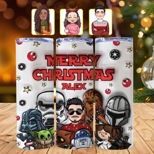 Merry Sithmas - Personalized The Force Skinny Tumbler