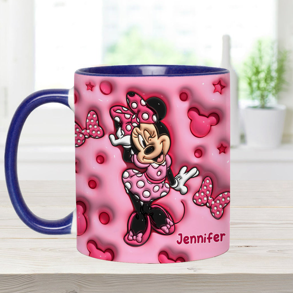 Cute Mouse Custom Name - Personalized Mouse Accent Mug