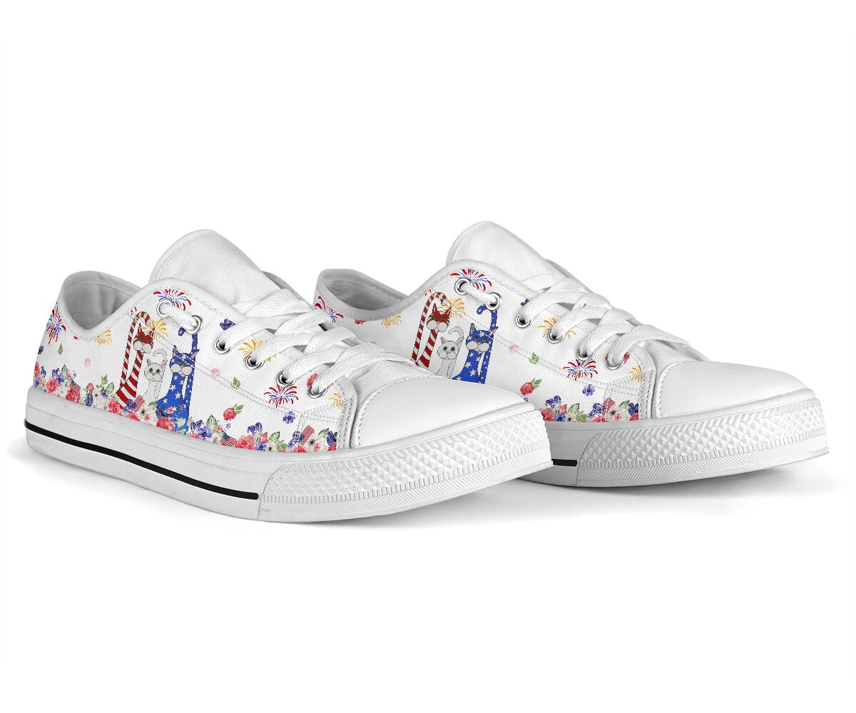Lovely Cats Independence Day Cat Low Top Shoes 0622