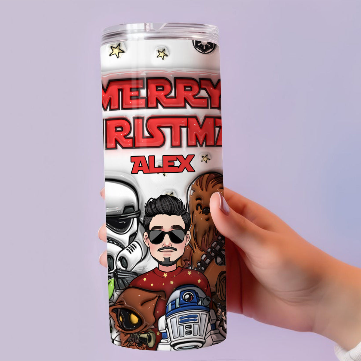 Merry Sithmas - Personalized The Force Skinny Tumbler